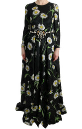 Dolce & Gabbana Multicolor Silk Sunflower Print Long Maxi Dress -   -  Dolce & Gabbana.